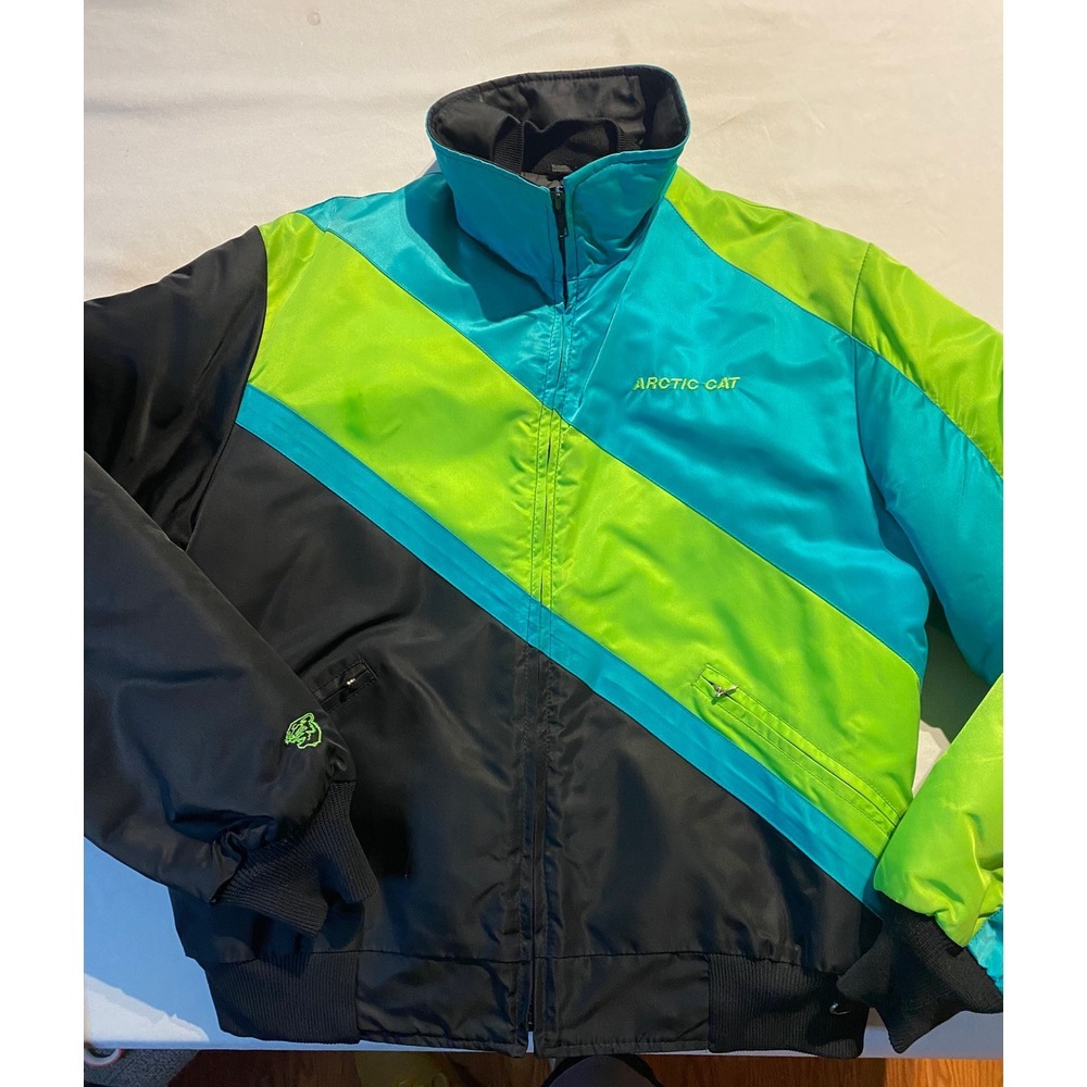 Vintage 1980s Bomber Insulated Ski Jacket Articwear By Attic Cat Full Zip Snow M